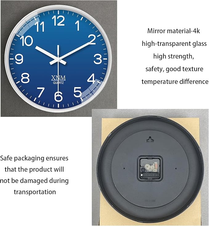 XNM 10 Inch Modern Navy Blue Clock - Image 6