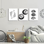 BOKPEN Trendy Black and White Leopard Canvas Wall Art, Funky Y2k Lucky 8 Ball - Image 4