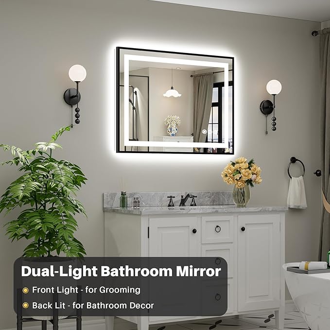 40x30 Inch LED Bathroom Mirror - Image 3