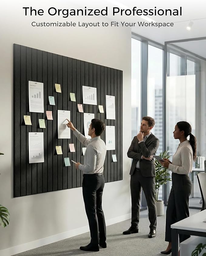 Aothia 12-Pack Felt Bulletin Board Tiles 48"x36", Modular Pin Board - Image 5