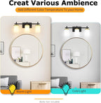 3-Lights Black and Gold Bathroom Lighting Fixtures Over Mirror, Anti-Rust - Image 5
