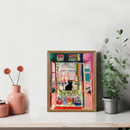 Fantasy Artists Henri Matisse Cat Wall Art, Framed Open Window Black Cat Canvas - Image 3