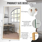 Beauty4U Full Length Mirror 76" x 34", Large Floor Mirror - Image 3