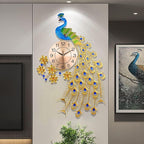 Large Peacock Wall Clock for Living Room Decor, Mid Century Decorative Big Wall - Image 2