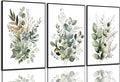 Bwodke Botanical Wall Art Plant Floral Watercolor Canvas Prints Set of 3 Framed by Bwodke