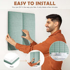 IFNOW Upholstered Wall Mounted Headboard, 3D Soundproof Wall Panels Peel and - Image 6