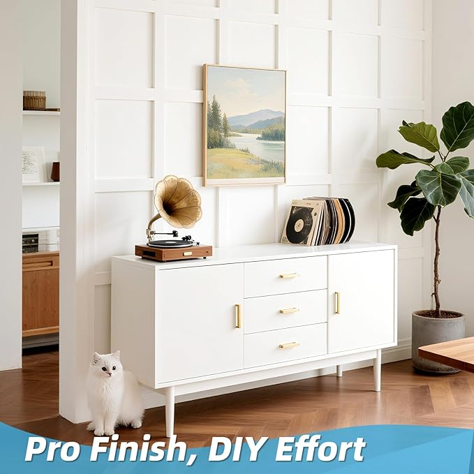 Art3d Premade Board and Batten Paintable Wainscoting Kit, MDF Accent Wall Panel - Image 4