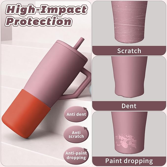 Tall Silicone Boot Compatible with Brumate Era 40 oz 30 oz Tumbler with Handle, Protective Anti-Slip & Anti-Scratches Cover Bumper Accessories