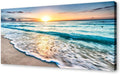 Baisuart S02298 Canvas Prints Wall Art Beach Sunset Ocean Waves Nature Pictures by Baisuart