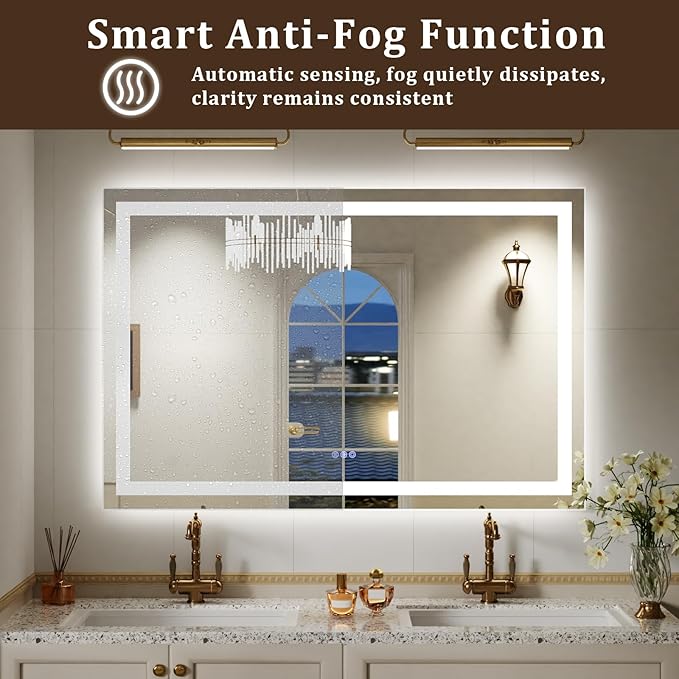 36"x24" Smart LED Bathroom Mirror - Image 5