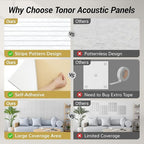 TONOR Large Acoustic Wall Panels, Peel and Stick Wall Panels - Image 3