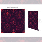 FLFK Gothic Wallpaper Peel and Stick Dark Red Wallpaper 16" x 256" Vinyl - Image 2