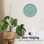 Roymnie Wall Clock Green, Silent Wall Clocks Battery Operated 8 Inch-Modern Non - Image 4
