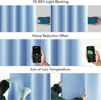 MIULEE Sky Blue Back Tab Blackout Curtains 72 Inches Long 2 Panels Set - Image 5