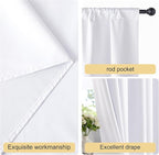 NICETOWN Bedroom 100% Blackout Curtains, 2 Panels, 42 by 36, Snow White - Image 5