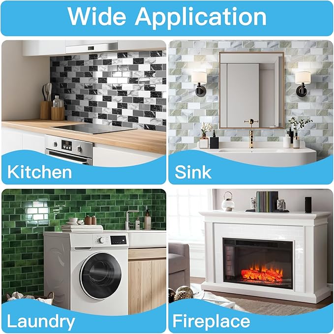 Art3d Peel and Stick Backsplash Tiles – 12"x12" White Washed Thicker Design - Image 9