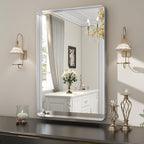 Easly Silver Bathroom Mirror for Wall, 30x22 Inch Rectangular Aluminum Alloy - Image 2