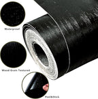 DESOMINOR 27FT Black Border Peel and Stick Black Wood Grain Wallpaper Border - Image 4