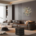 23.6 inch Gold Starburst Wall Clock, Non-Ticking Large Modern Sunburst - Image 5