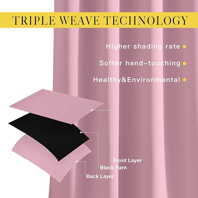 NICETOWN Blackout Curtains for Sliding Glass Door Room Divider Noise Reduce - Image 3