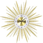 23 inch Gold Starburst Wall Clock, Silent Non-Ticking Large Modern Starburst - Image 8