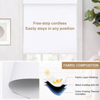 SUNOFF No Drill Tools Cordless Blackout Roller Shades Blinds - Image 6