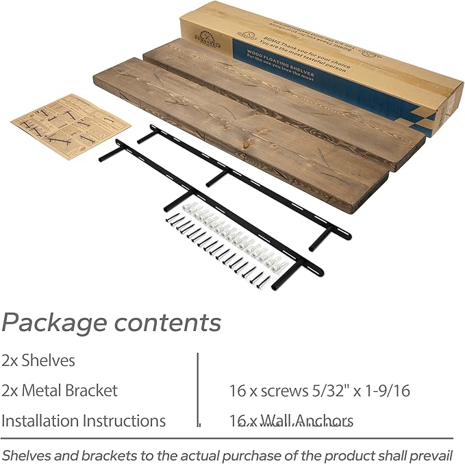 BGMG Floating Shelves 48 inch Long, Distressed Rustic Wooden Wall Shelves - Image 6