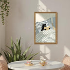 Fantasy Artists Reading Black Cat on Bed Wood Framed Wall Art, 16x24 Inches - Image 2