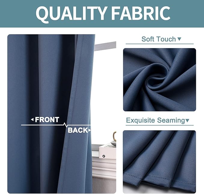ChrisDowa Blackout Curtains 108 Inches Long 2 Panels Set - Image 3