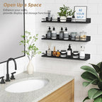 Forbena 24 Inch Wall Shelves for Bedroom 3-Pack, Vintage Large Floating Book - Image 4