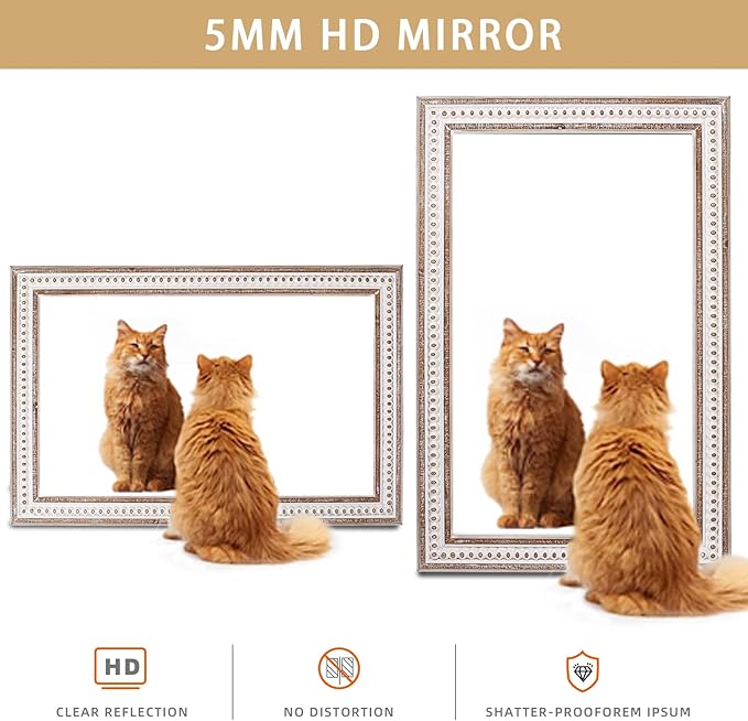 35x23 Inch Boho Wooden Rectangle Mirror - Image 6