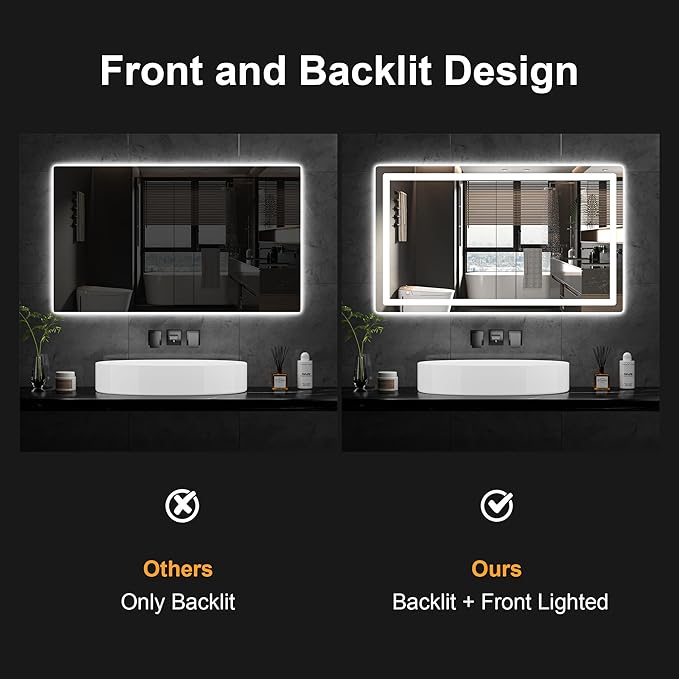 Led Mirror for Bathroom, 30x40 Bathroom Vanity Mirror for Wall - Image 4