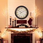 Crosstime 24 Inch Wall Clock Battery Operated Silent Round Vintage Large Wall - Image 8