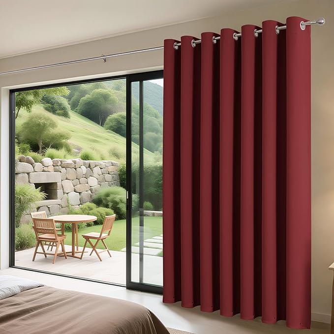 Joydeco Blackout Patio Sliding Door Curtains 72 Inches Long, Grommet Privacy - Image 3