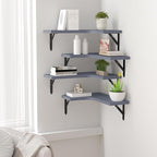 ROMGUAR CRAFT Corner Floating Shelves Wall Mounted Set of 4, Rustic Wood - Image 5