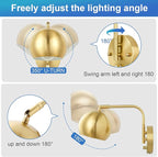 VATONI Wall Sconce with Remote Control, Plug in Wall Sconces Dimming 0-100% and - Image 5