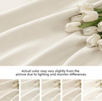 MIULEE Beige White Back Tab Blackout Curtains 108 Inch Long 2 Panels Set - Image 8
