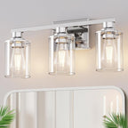 DORESshop 17 Inch Bathroom Light Fixtures, 3-Light Chrome Bathroom Lighting by DORESshop