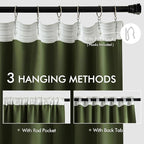 MIULEE Olive Green Back Tab Blackout Curtains 108 Inch Long 2 Panels Set - Image 3