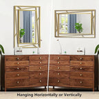 Brushed Gold Bathroom Mirror, Hang Horizontally or Vertically - Image 5