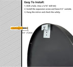 Oruii Small Round Mirror 16 inch, Small Black Circle Mirror Metal Frame - Image 7