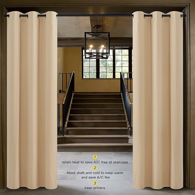 NICETOWN Closet Curtain for Bedroom Door, Faux Folding Accordion Doors - Image 2