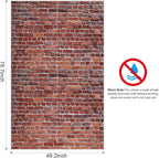 Brick Wall Party Backdrop, Wall Decoration, Curtains Door, Old Red Brick Wall - Image 3