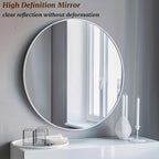 White Round Mirror 18 inch, Bathroom Mirror, Round Wall Mirrors - Image 3