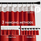 MIULEE Christmas Red Back Tab Blackout Curtains 108 Inch Long 2 Panels Set - Image 3