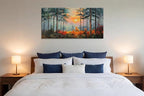 Ardemy Sunset Pines Wall Art Hand-Painted Texture Forest Canvas Painting - Image 4