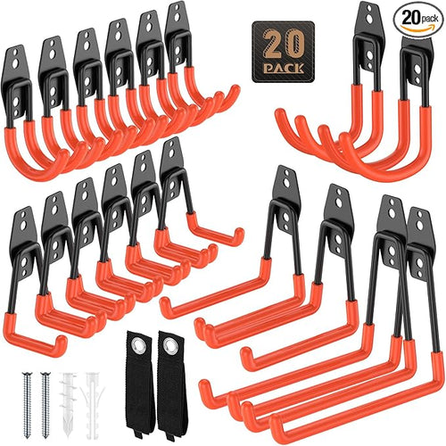 20 Pack Garage Hooks, Heavy Duty Steel Wall Mount Utility Hangers by YouthZeal