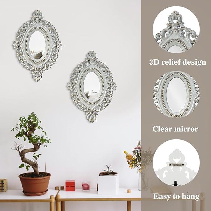 ZEXUIRU 4 Set. Rustic Wall Mirrors - Image 5