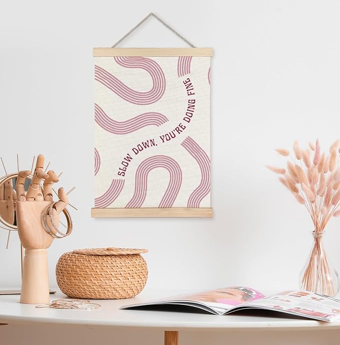 Yomisex Pink Slow Down You're Doing Fine Inspirational Wall Art Poster - Image 3