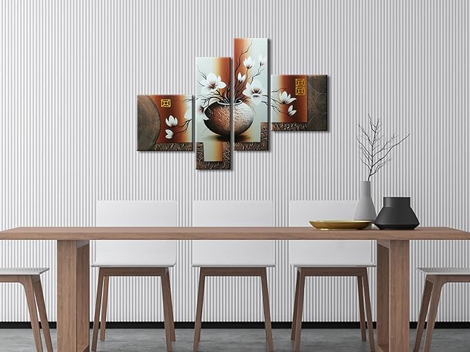 Wieco Art -Stretched and Framed 100% Hand-painted Modern Canvas Wall Art - Image 8
